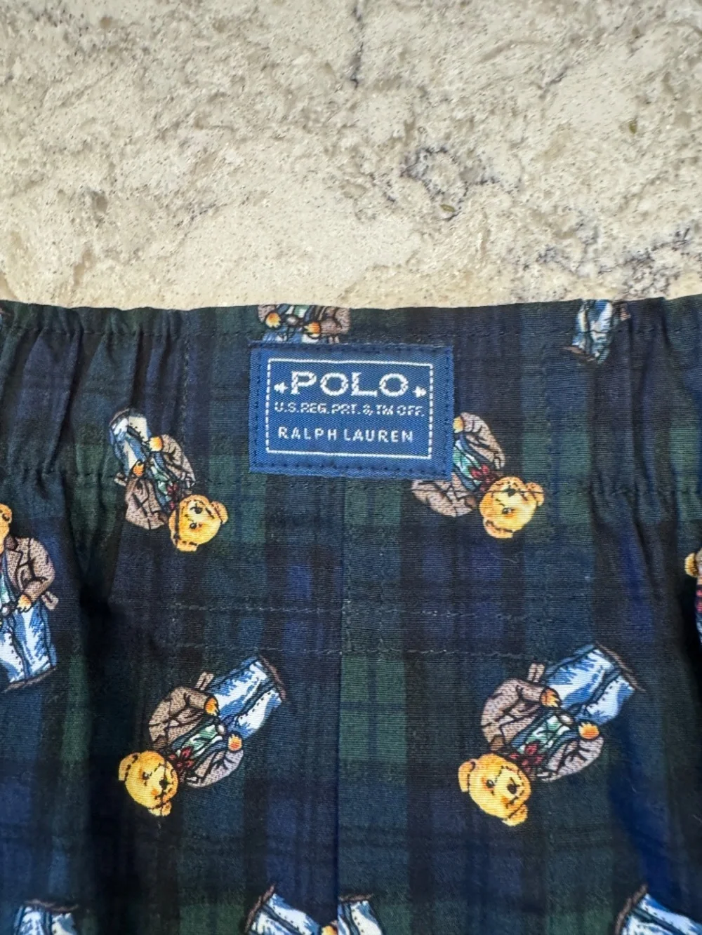 Vintage‎ Men's Polo By Ralph Lauren Plaid Boxers Shorts with Teddy Bears XL